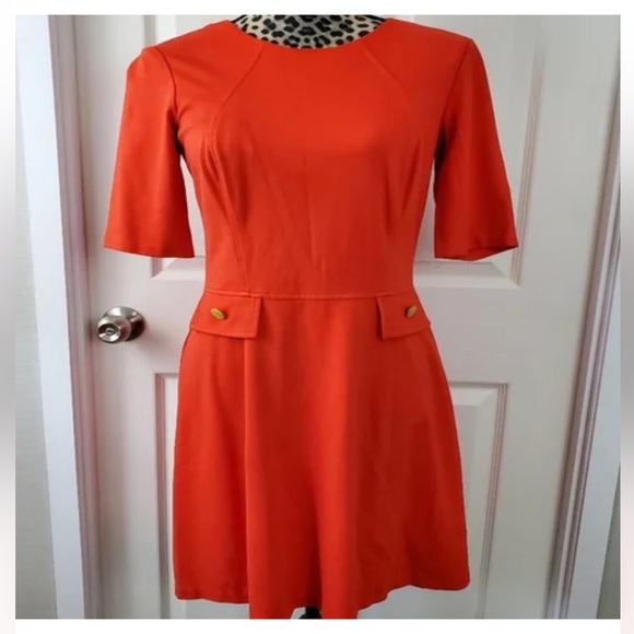 Vince Camuto Dresses & Skirts - Vince Camuto Red Vintage Style Short Sleeve A-Line Dress